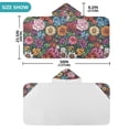 thumbnail image 4 of Yayeee Kids Hooded Towel with Hand Pockets Beach Soft Absorbent Bath Wrap 50 x 23.5 inch, Vibrant Flowers Pattern, 4 of 5
