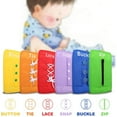 thumbnail image 3 of AMERTEER Montessori Toys Early Learning Basic Life Skills Busy Board Learn to Dress Practice Boards - Zip  Snap  Button  Buckle  Lace & Tie Toys for 2 3 4 Year Old Toddlers, 3 of 7