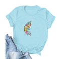 thumbnail image 2 of Gibobby Casual Playera de Manga Corta para Mujer Blusa mujer Tops Camiseta con estilo fiesta con cuello en O(Azul,XL), 2 of 4