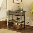 thumbnail image 4 of Greenstell End Table with Charging Station,Nightstand Sofa Table for Living Room Bedroom Gray, 4 of 7