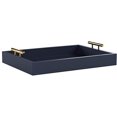 thumbnail image 4 of Kate and Laurel Lipton Decorative Tray with Polished Metal Handles, Navy Blue and Gold, 4 of 5
