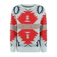 thumbnail image 2 of Suéter de Larga con Cuello Redondo para Mujer, Moda Otoño-Invierno, Jersey de Jacquard con Contraste de Colores, Suéter Navideño Gris M, 2 of 5