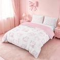 thumbnail image 2 of meiyoeat Pink Cute Cat Pattern Bedding,Girly Kitten Print Duvet Cover Full For Girl,Reversible,3 Pieces,1 Duvet Cover and 2 Pillowcases, 2 of 6
