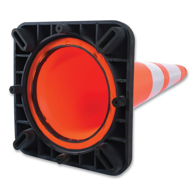 Traffic Cone, 10.75 x 10.75 x 28, Orange/Silver/Black Traffic Cone, 10.75 x 10.75 x 28, Orange/Silver/Black