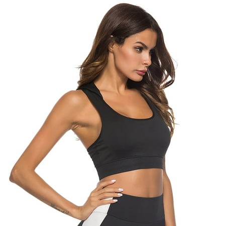 

Sehao Workout Bra Women s Hooded Sports Vest Running Quick Drying Yoga Shockproof Bra Top Polyester Push Up Bras for Women
