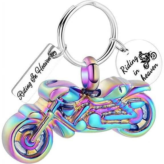 Motorcycle Urn Keychain for Ashes Keepsake Urn Key Ring for Human/Pet Ashes Cremation Jewelry