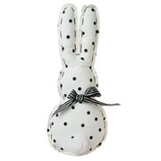 Way To Celebrate Easter Polka Dot Fabric Bunny Tabletop Decoration, Black/White, 11.5"