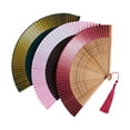 thumbnail image 5 of Sunjoy Tech Ancient Fan Hollow Out with Tassels Vintage Bamboo Folding Fan Decor Ladies Hand Fan Daily Use, 5 of 8