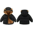 thumbnail image 4 of GYRATEDREAM Toddler Baby Winter Fleece Thicken Coats Boys Girls Teddy Bear Hooded Windproof Padded Jacket Outerwear Kids Warm Lined Zipper Down Jacket for 1-7 Years, 4 of 5