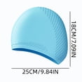 thumbnail image 3 of Adult Solid Color Silicone Swim Cap High Stretch Water Resistants No Pull Hair Swimming Cap For Men And Women For Pool Training And Leisure Water Activities, 3 of 6