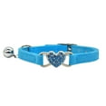 thumbnail image 1 of Collar ajustable con forma de corazón para gato, cadena para el cuello con decoración de diamantes de imitación y cascabel para gato, gatito o mascota (azul), 1 of 7