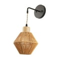 thumbnail image 3 of Rattan Wall Light Wall Mount Lamp Rattan Wall Sconce for Hallway Living Room, 3 of 8