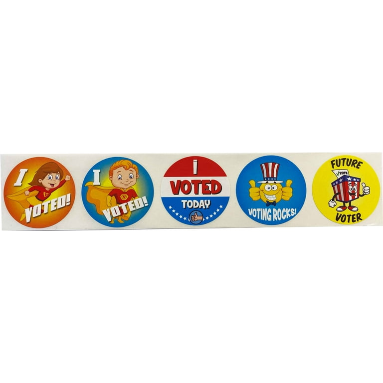 I VOTED Stickers for Kids | 1.5" Inch Round | 500 Pack