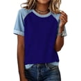 thumbnail image 2 of Camisetas de Manga Larga de Verano para Mujeres de Cuello Redondo de Manga Corta de Color Sólido, Camisetas de Manga Corta de Verano para Mujeres, 2 of 5