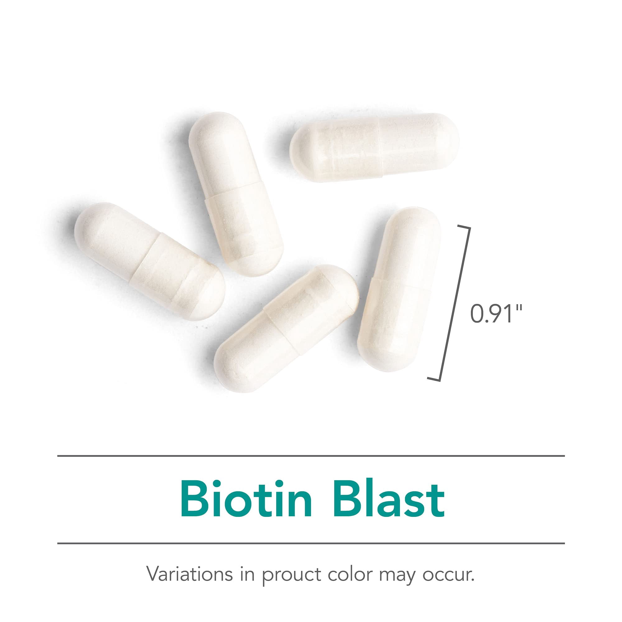NutriCology Biotin Blast - Delivers 100 mg Biotin - Vitamin B - Metabolism & Energy Production Support - Hair, Skin & Nail Supplement - Gluten-Free - 90 Servings - 90 Vegetarian Capsules
