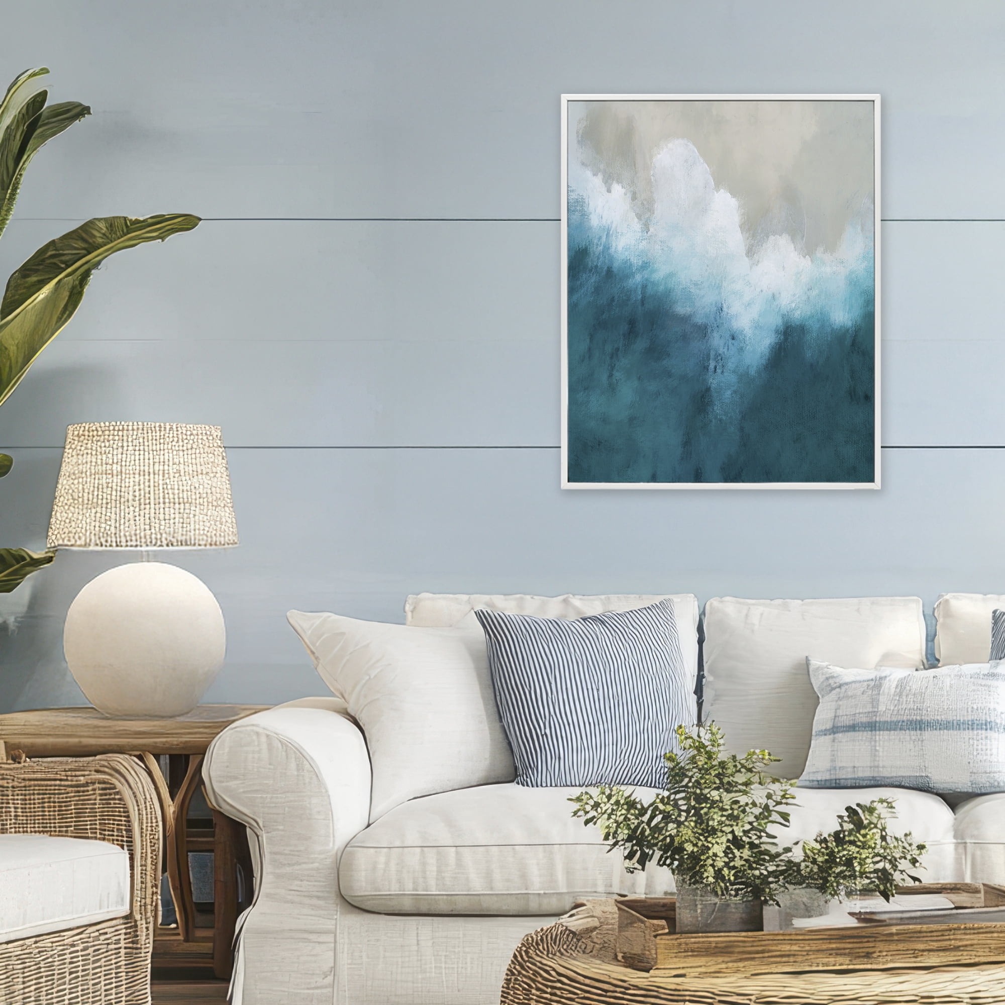 Stupell Industries Aerial Tide Abstraction White Framed Giclee Art, design by Denise Brown