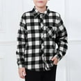 thumbnail image 2 of AIEOTT Boys Plaid Flannel Shirts Long Sleeve Classic Collared Button Down Pocket Shirts Fall Tops, Kids Aged 3-9, for School Travel Family Outdoor Play, 2 of 9