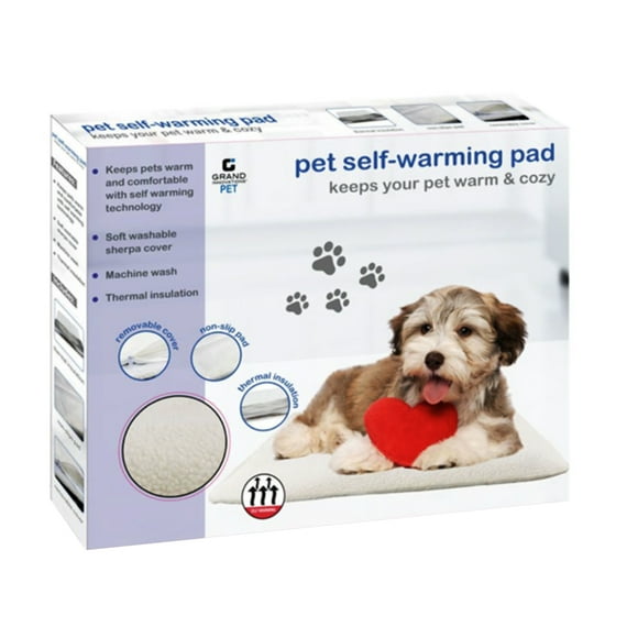 Pet Self-Warming Pad Warm & Cozy Self-Warming Soft Washable Sherpa Cover for Dogs and Cats Warming Bed Mat