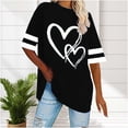 thumbnail image 2 of Womens Plus Size Tops Casual Round Neck Short Sleeve T Shirts for Women Oversized Summer Graphic Tees Tops,Sizes L-5XL, 2 of 9