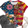 thumbnail image 4 of SwiftWear Women's 250th Anniversary USA Tshirt American Flag Graphic Short Sleeve Tee Loose Fit Top Holidays & Casual Style, 4 of 5