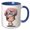 Blue/White, variant on 3drose, Adorable Cupcake Girl Illustration, 11oz Two-tone Yellow Mug