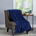 thumbnail image 1 of LHC 66-Throw002 Oversized Microfiber Velvet Solid Polyester Throw Blanket Velvet Throw - Midnight Blue, 1 of 4