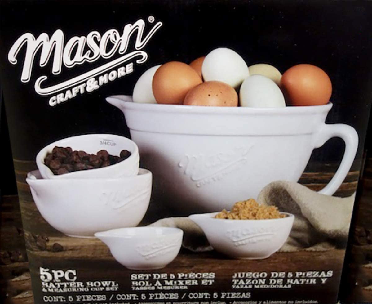 Mason Craft and More 5Piece Batter Bowl & Measuring Cup Set