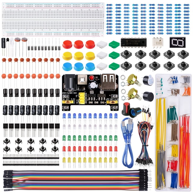 Kit divertido de componentes electrónicos para Arduino Smraza con fuente de alimentación