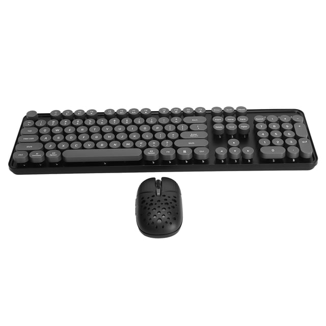 Keyboard And Mouse Combo, 2.4G Compact Silent Ergonomic Keyboard Mouse, 3 DPI Adjustable Cordless USB Keyboard And Mouse With High Footed Round Keycap For PC, Laptop