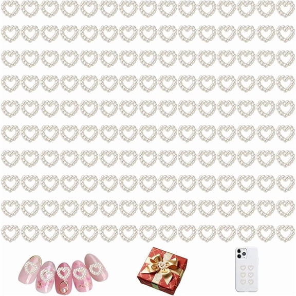 500 Piece Sweetheart Wedding Table Decor Hollowed Out Heart Shaped Imitation Pearl Decorations