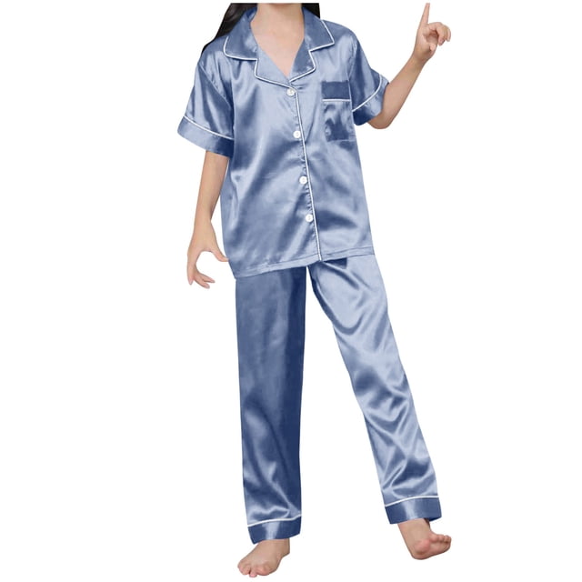 Niñas Ropa Color Sólido Manga Corta Traje de Hogar 60% Algodón 40% Lino, Invierno Bebé Niños Ropa Conjunto para Niño Pequeño