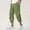 Green, variant on Fnooota Cotton Linen Capri Pants for Men, Relaxed Fit Elastic Waist Casual Summer Mens Capris Black Size S-3XL