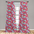 thumbnail image 5 of Ambesonne Hawaii Curtains, Vivid Tones Hibiscus Flowers, Pair of 28"x63", Multicolor, 5 of 5