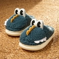 thumbnail image 6 of Floleo Kids' Crocodile Plush Slippers Boys Girls Warm Indoor Slippers Soft Fuzzy Non-Slip House Slippers Cute Animal Style Home Slippers(Navy,4.5-5 Years), 6 of 6