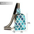 thumbnail image 2 of FORMRS Womens Crossbody Sling Bag Travel Daypack Shoulder Chest Backpack, Blue Geometric Pattern, 2 of 7