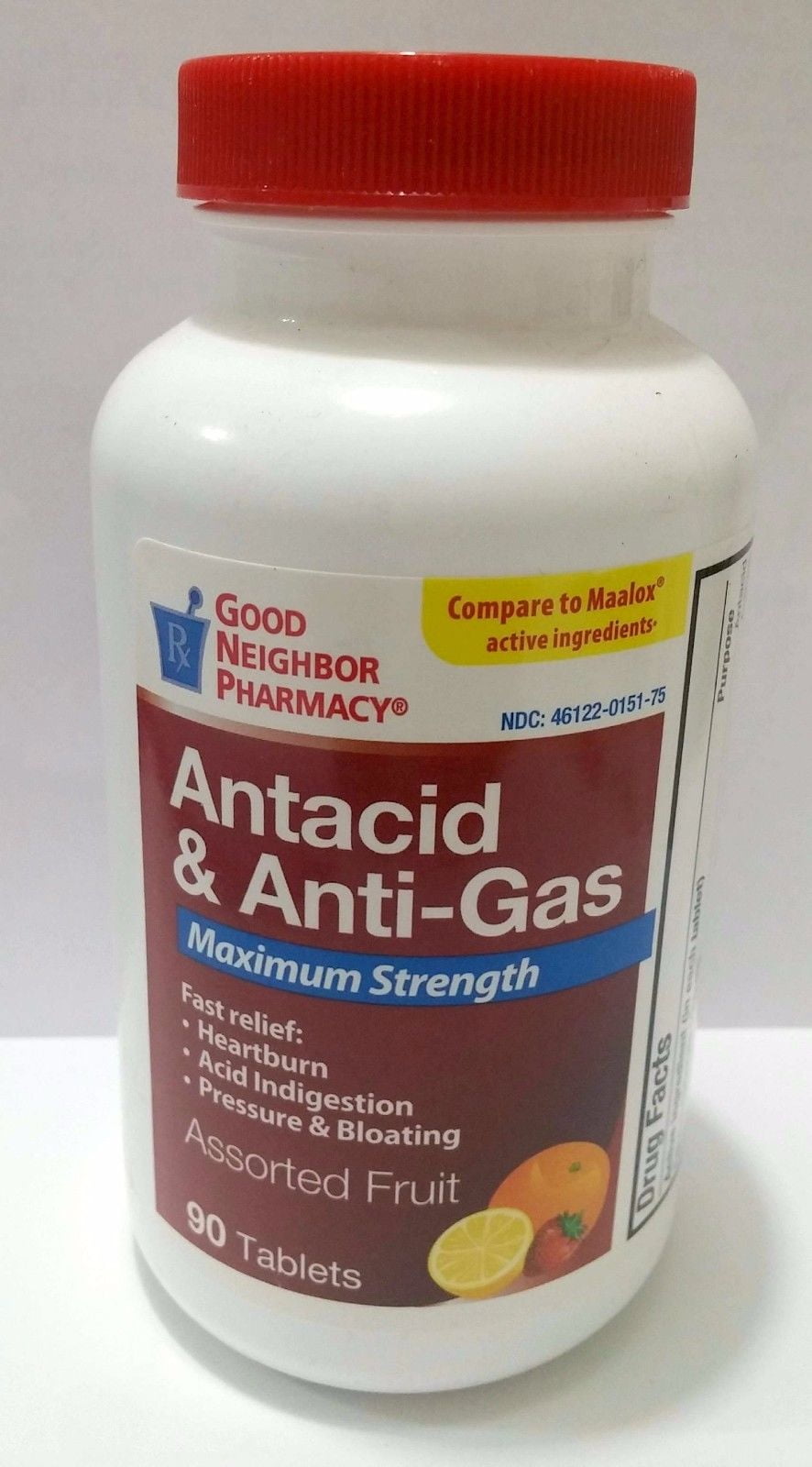 GNP Antacid & AntiGas Maximum Strength Heartburn Acid Indigestion 90