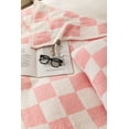 thumbnail image 5 of Ultra-Soft Buffalo Checkerboard Grid Fluffy Microfiber Knitted Baby Blanket Super Cozy Lightweight Checkered Bed Blanket for Sofa Couch Bed Pink 30"X40"¡­, 5 of 6