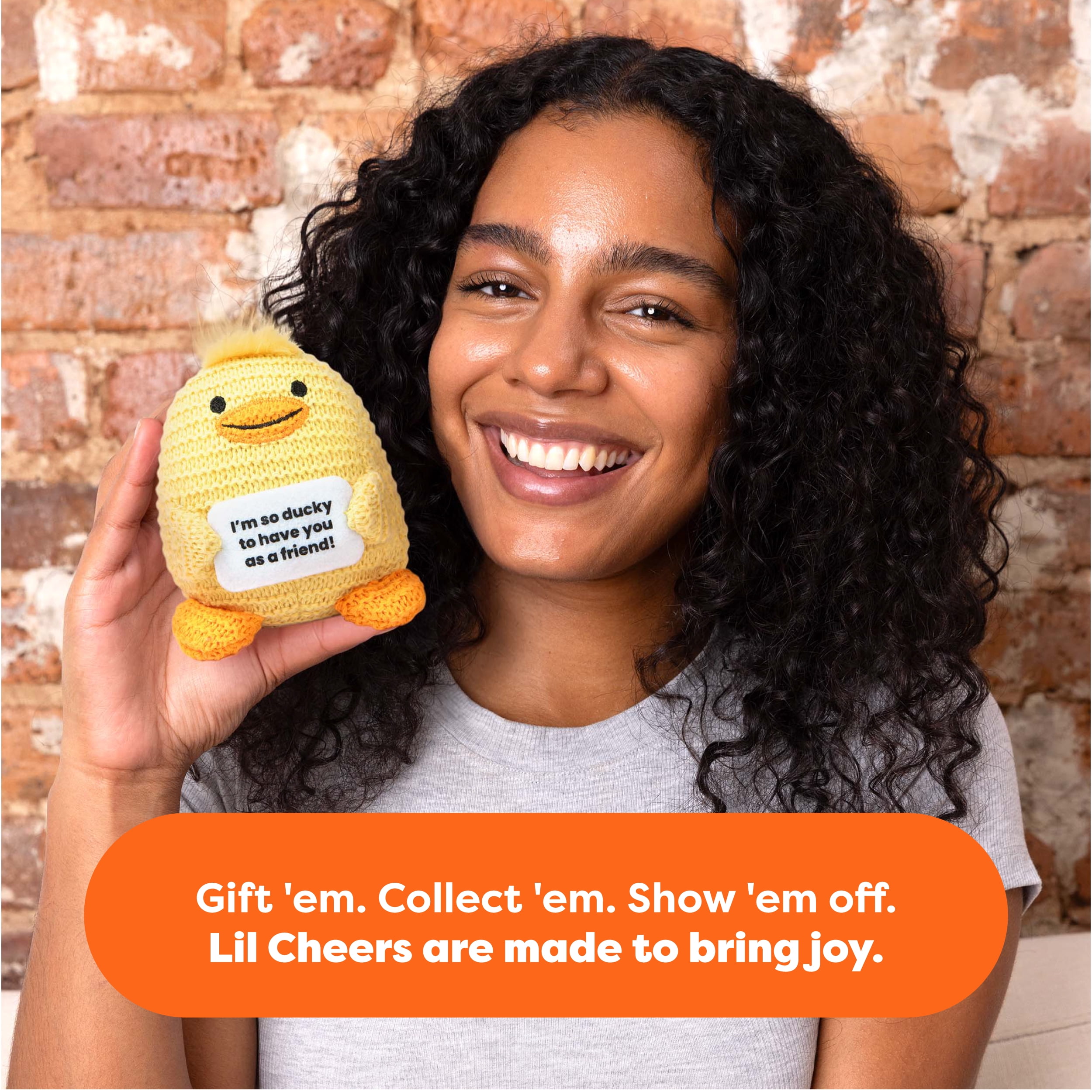 Lil Cheers Duck by Relatable, Uplifting Easter Plush Toy with Positive Message, Cute Gifts