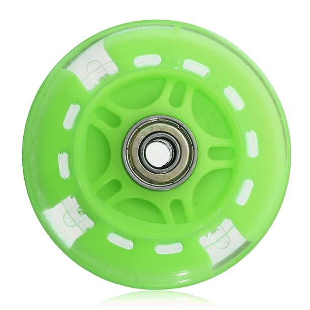 Advancent Rueda de patinete Universal de 80mm para reparación de patines en línea, ruedas de iluminación coloridas, accesorios de componentes Patinetes eléctricos Verde