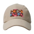 thumbnail image 4 of Baseball Cap Bent Eaves Design 6 Piece Cap Body Breathable Not Hot Plastic Cap Drag For Daily Travel Vacation Retro Groovy Flowers Pattern (8) Beige, 4 of 8