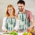 thumbnail image 4 of Light Green Christmas Tree and Snow Pattern Apron-Garden Aprons for Women with Pockets-Cotton Linen Waterproof Kitchen Cooking Gardening Aprons Adjustable for Kitchen,Cooking,BBQ and Salon 33"x27", 4 of 7