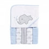 Luvable Friends Baby Boy Hooded Towel with Five Washcloths, Elephant Spray, One Size