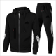 thumbnail image 3 of Sudadera y pantalón con capucha para hombre, traje de 2 piezas con cremallera, transpirable, de alta calidad, moderno, adecuado para primavera y otoño, 2, 3 of 5