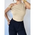 thumbnail image 5 of Women'S Off the Shoulder Tops Mental Elegant Asymmetrical Dressy Top Going Out Outfits Color XS, 5 of 9