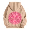 thumbnail image 5 of Xudanell Teen Girls Hoodie Coconut Tree Print Sweatshirt for Women Comfortable Loose Fit Light Sweaters for Women Khaki XL, 5 of 7
