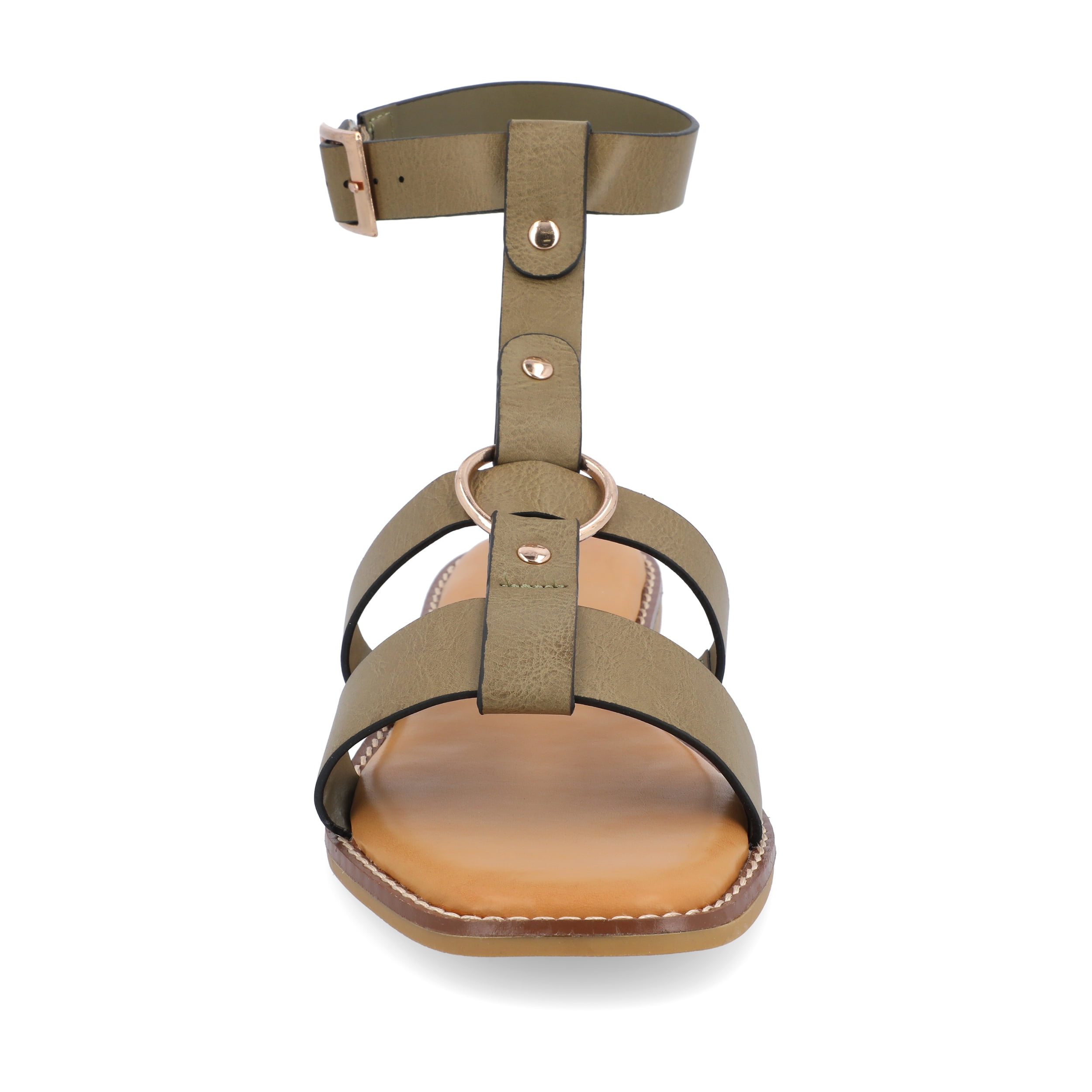 Journee Womens Eleanora Multi Strap Flat Sandals