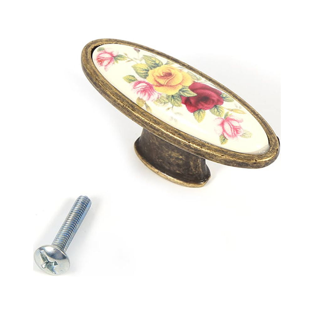 10 Pièces Bouton de Tiroir, Poignées en Céramique Vintage avec Vis, Bouton Porte Placard