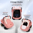 thumbnail image 3 of Baby Car Seat Cover, Caveen Infant Car Seat Canopy for Winter, with Storage Pocket,Transparent Viewing Window and Air Vents, Waterproof, Pink, 3 of 11