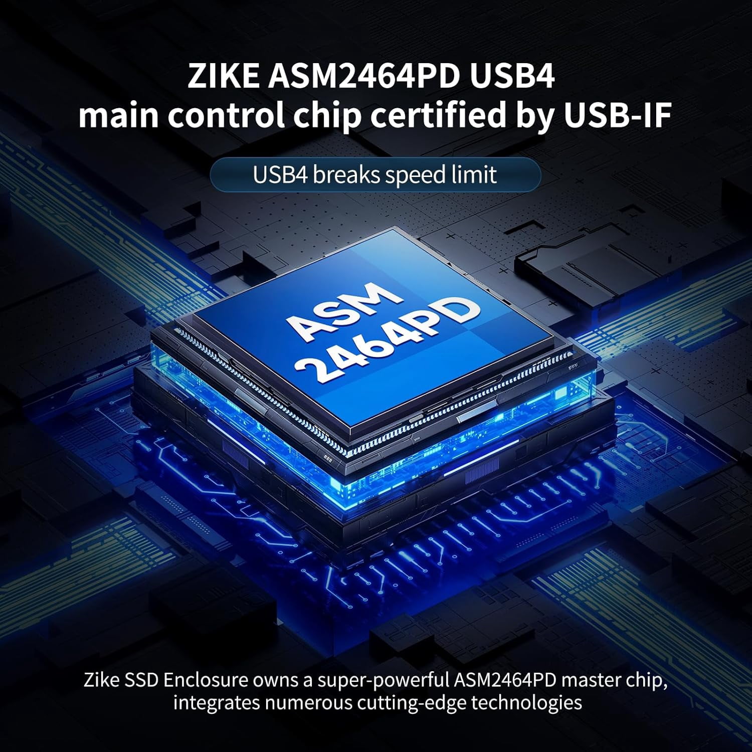 USB4 40Gbps M.2 NVMe SSD Enclosure, ASM2464PD Chip, Aluminum Case, Compatible with Thunderbolt 3/4 USB4/3.2/3.1/3.0/2.0