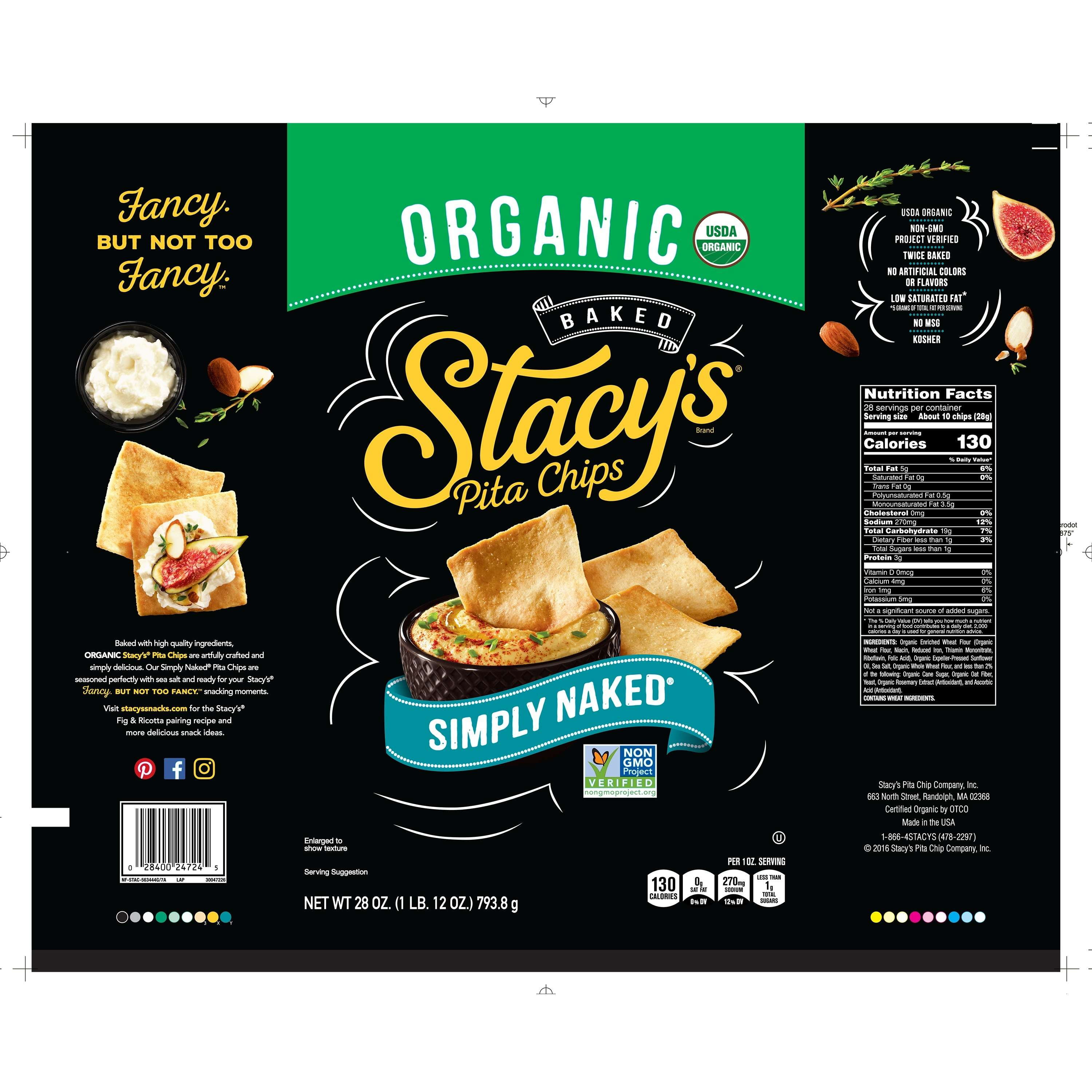 Stacy's Simply Naked Pita Chips Party Size Bag, 18 Ounce (Pack of 2), 2  packs - Jay C Food Stores